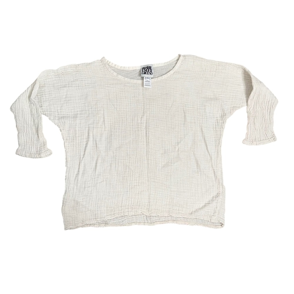 Prairie Underground Gauze Top Womens XS White Excellent Cotton Dolman Sleeve